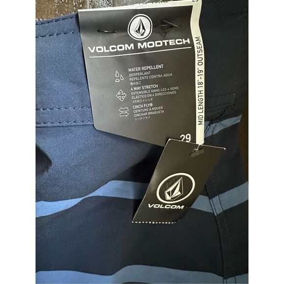 Volcom Men's Mod Tech 19” Boardshort Swim Trunk size 29 blue stripe - Picture 6 of 7